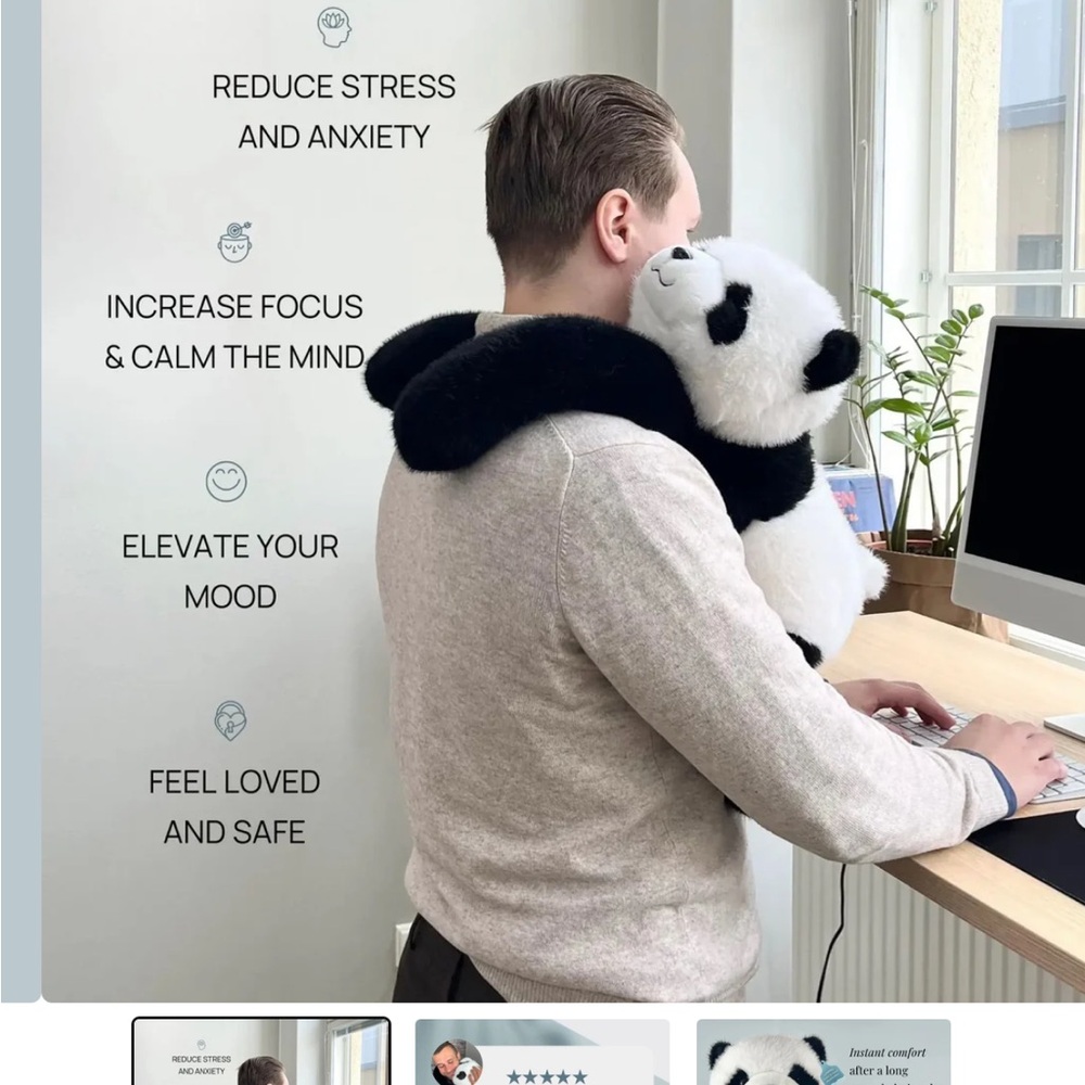 Pookie the Panda Weighted Stuffed Animal - Picture 2 of 4